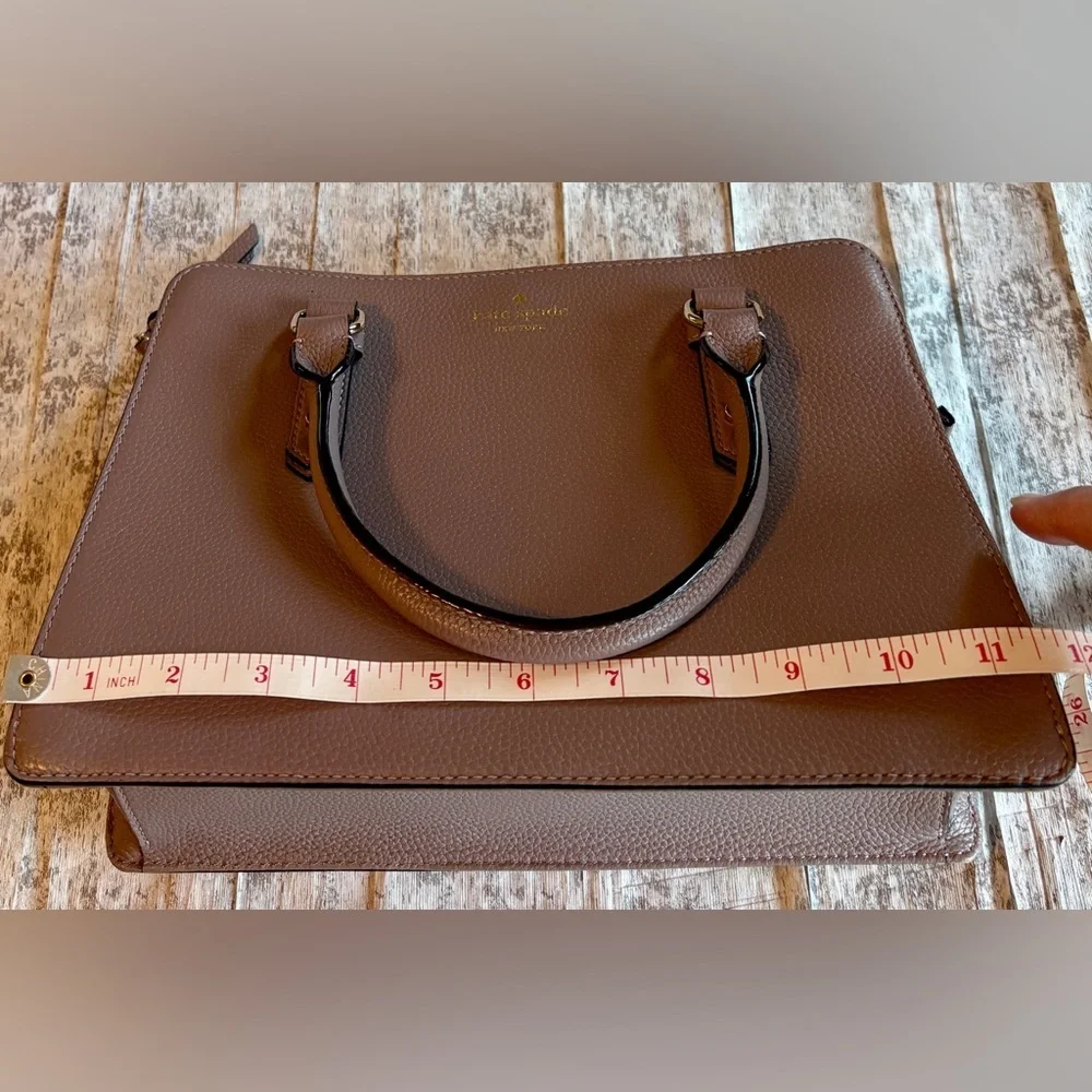 Preloved Kate Spade Mulberry Street Pebbled Taupe Leather Satchel Purse